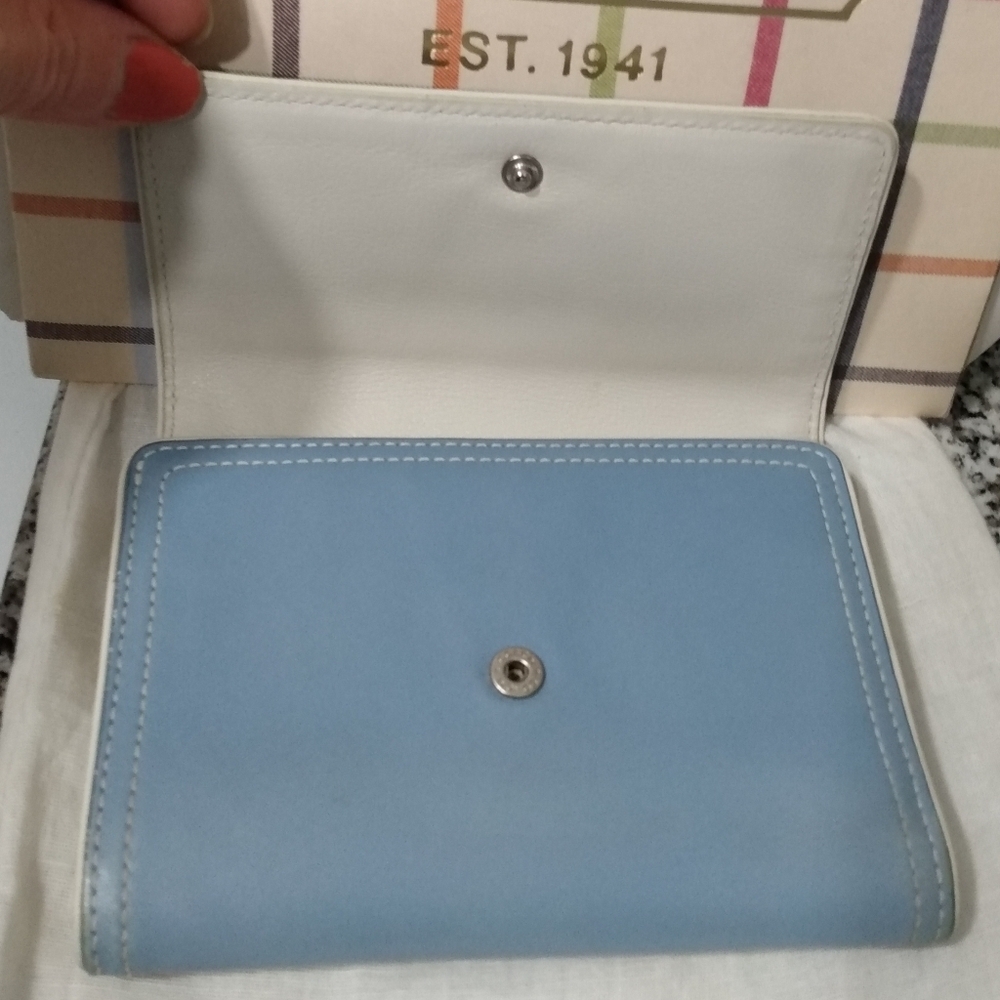 New, Vintage, Coach Legacy Blue Leather Card Wallet - Picture 13 of 16